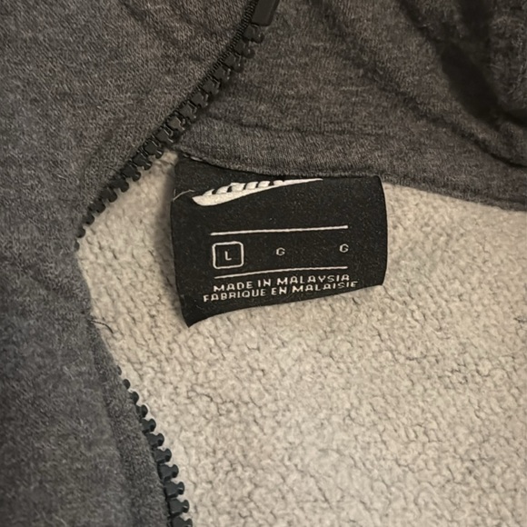 Baggy fit bike zip up grey hoodie - Picture 2 of 2